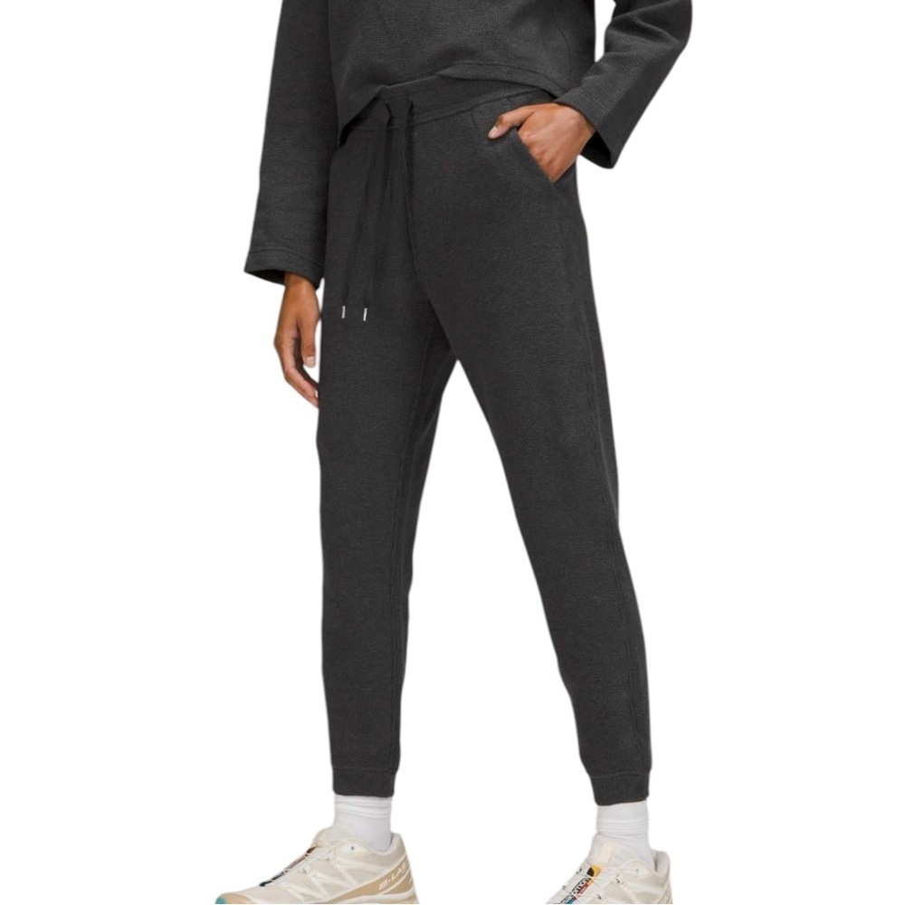 Lululemon‎ Ribbed High-Rise Jogger 25" *7/8 Length Heathered Black 6